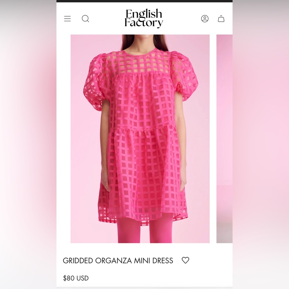 English Factory Gridded Organza Mini Dress